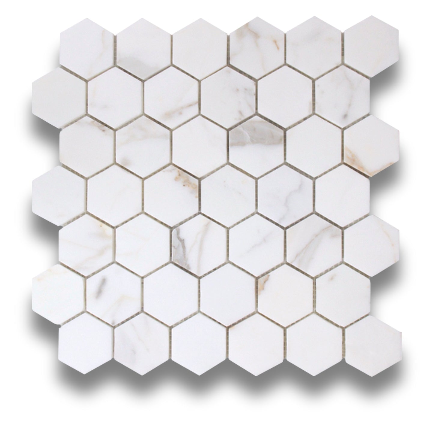 Hexagon Chip Calacatta Gold Honed 48x48mm