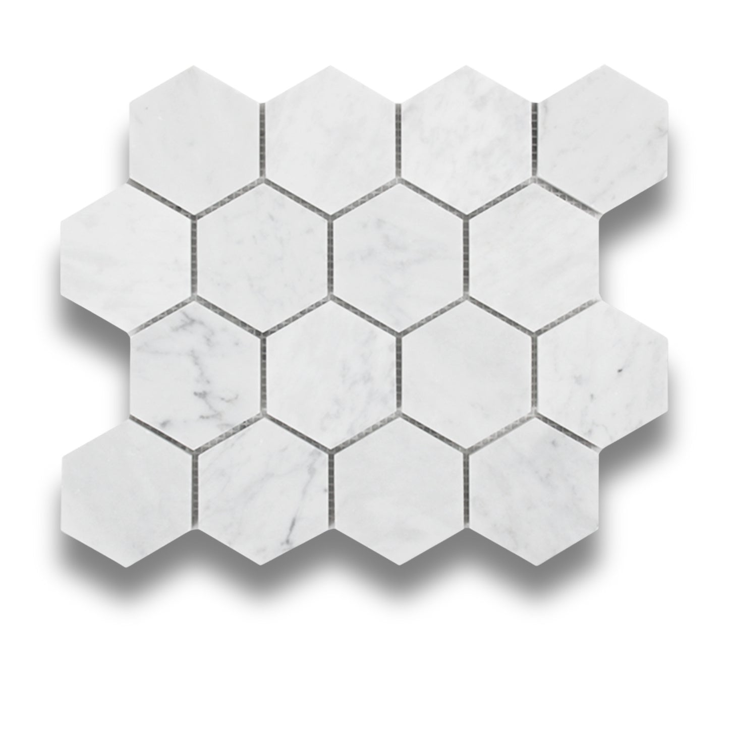Hexagon Chip Carrara C Honed 70x70mm