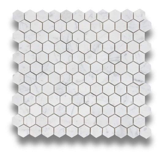 Hexagon Chip Carrara C Honed 25x25mm