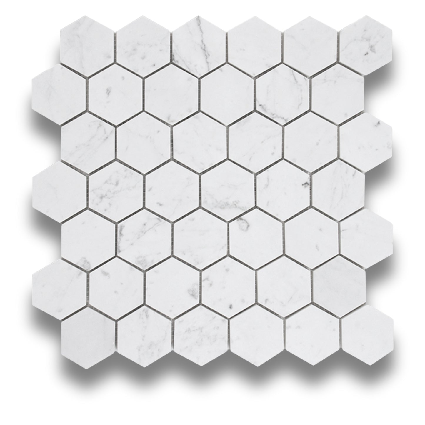 Hexagon Chip Carrara C Honed 48x48mm
