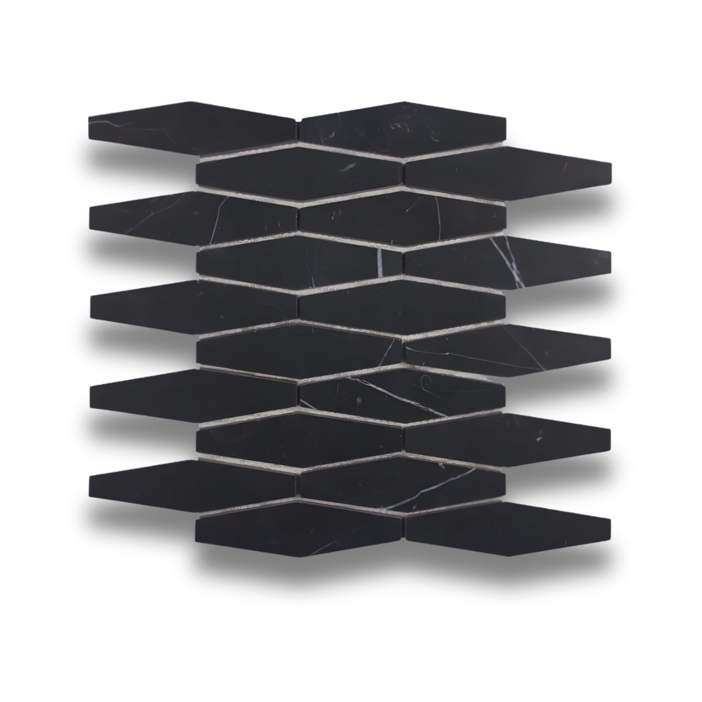 Hexagon Chip Nero Marquina Honed 35x125mm