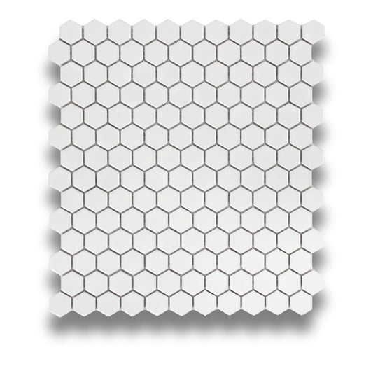 Hexagon Chip White Gloss 23x23mm