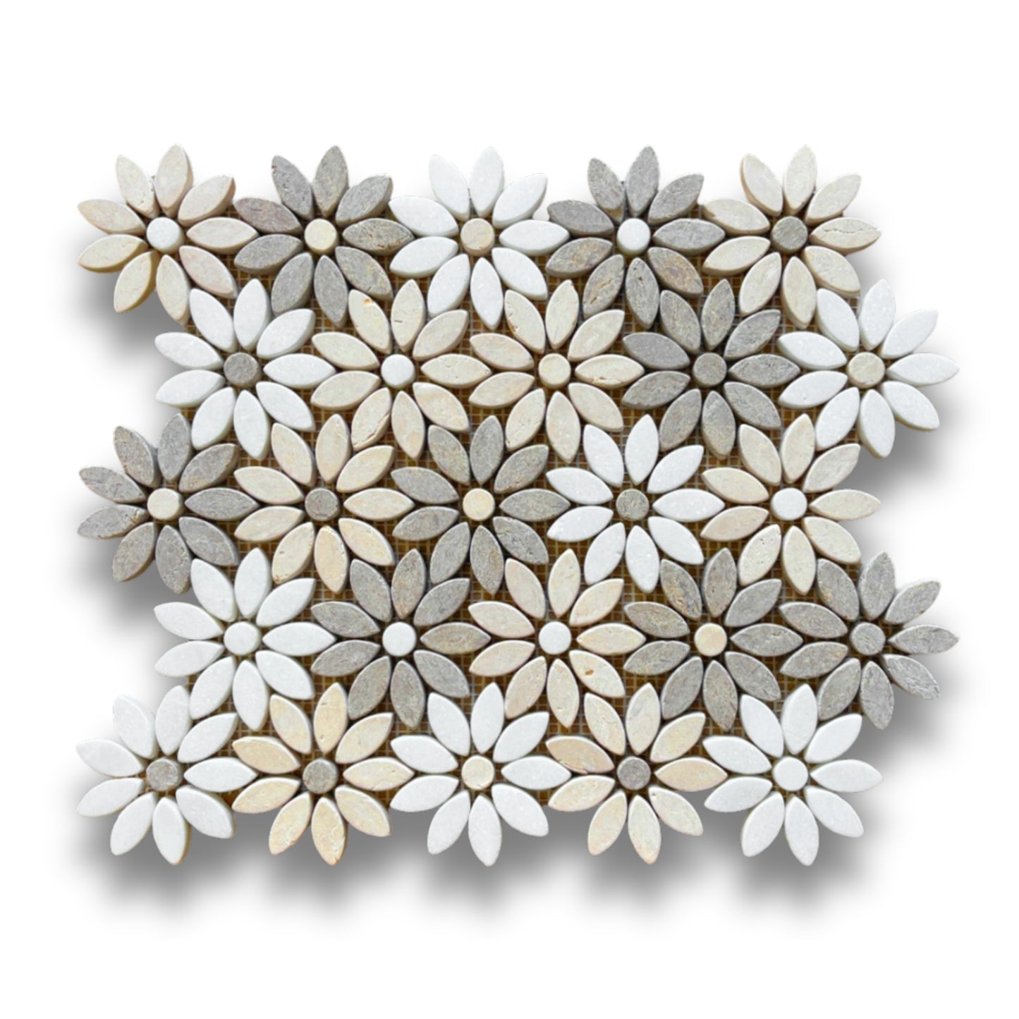 Flowers Crema Serena, Calcare Naturale & Thassos Fiori Di Marmo