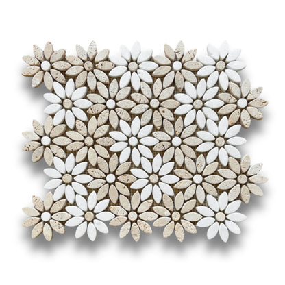 Flowers Travertine Classic & Thassos Fiori Di Marmo
