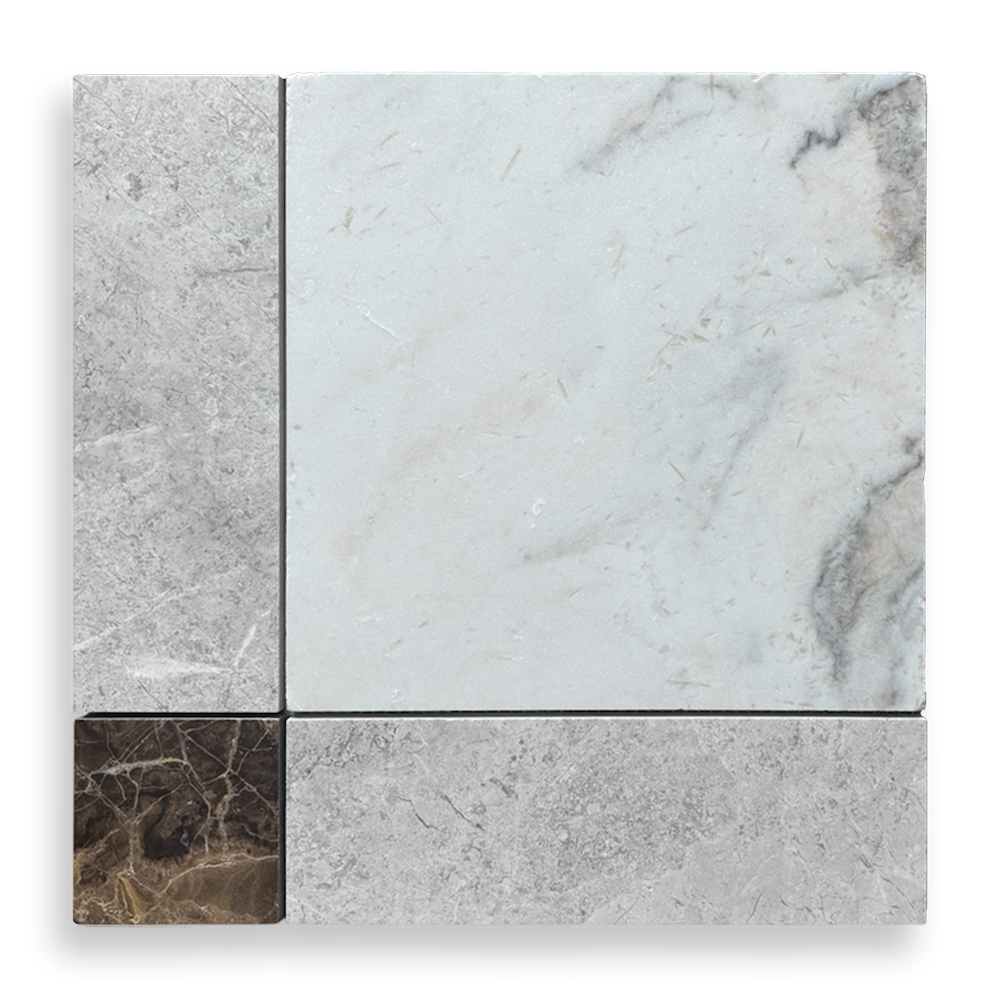 Lyon Bianco Oro Light, Tundra Grey & Emperador