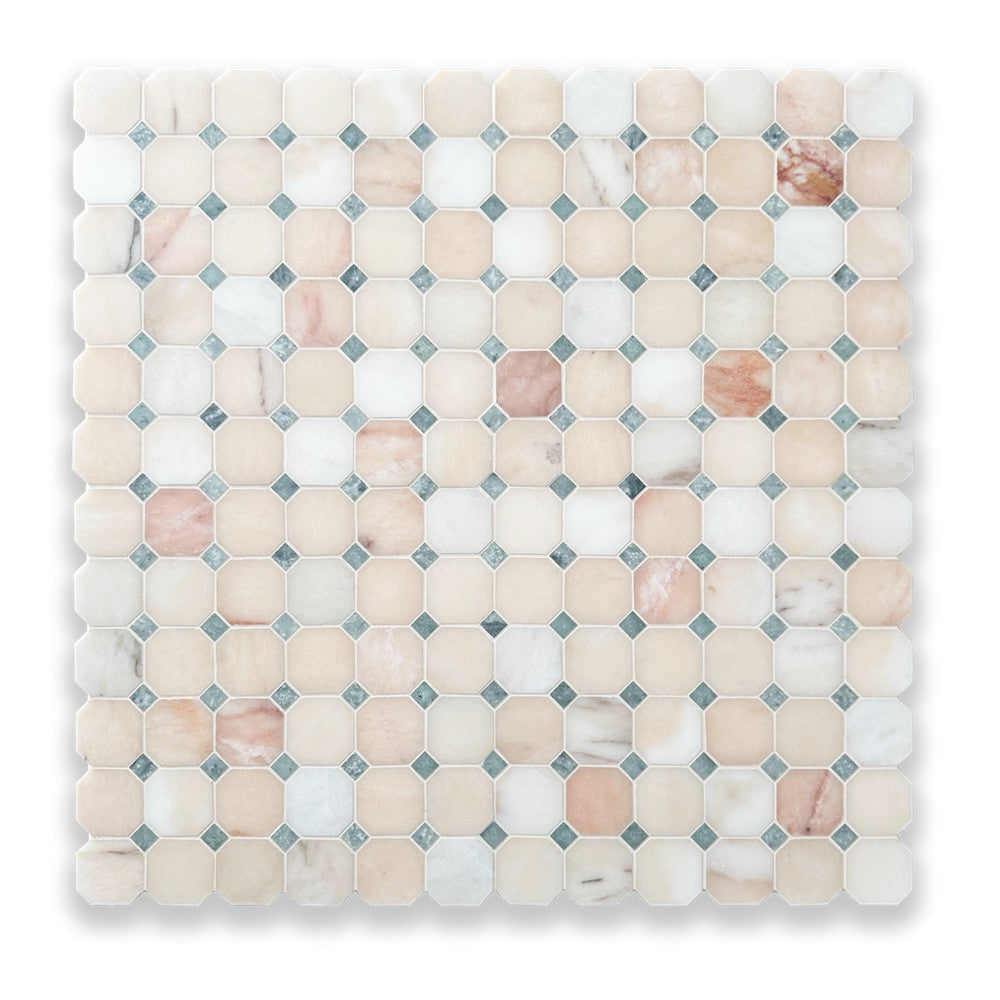 Octagon w/Dot Rosa Portogallo & Verdi Cristallo Honed