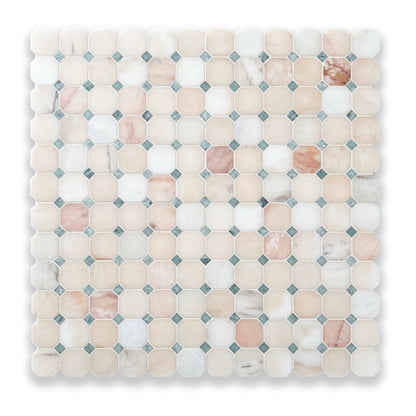 Octagon w/Dot Rosa Portogallo & Verdi Cristallo Honed