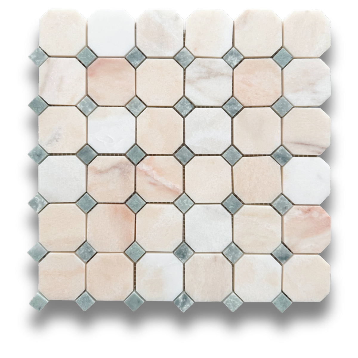 Octagon w/Dot Rosa Portogallo & Verdi Cristallo Honed