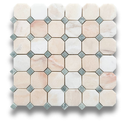 Octagon w/Dot Rosa Portogallo & Verdi Cristallo Honed