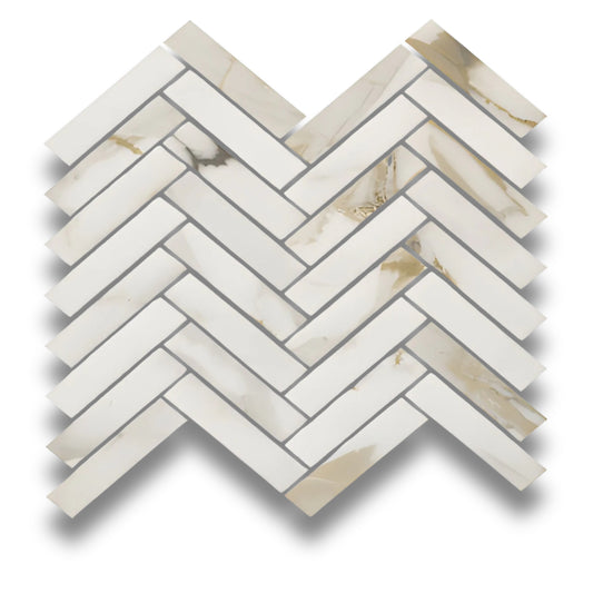 Calacutta Oro Herringbone Polished 23x98mm