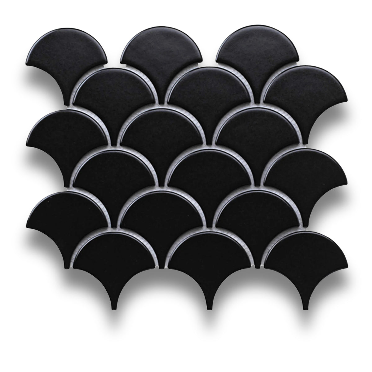 Fan Tile Shape Fan Shape Black Matt – Tile Bazaar
