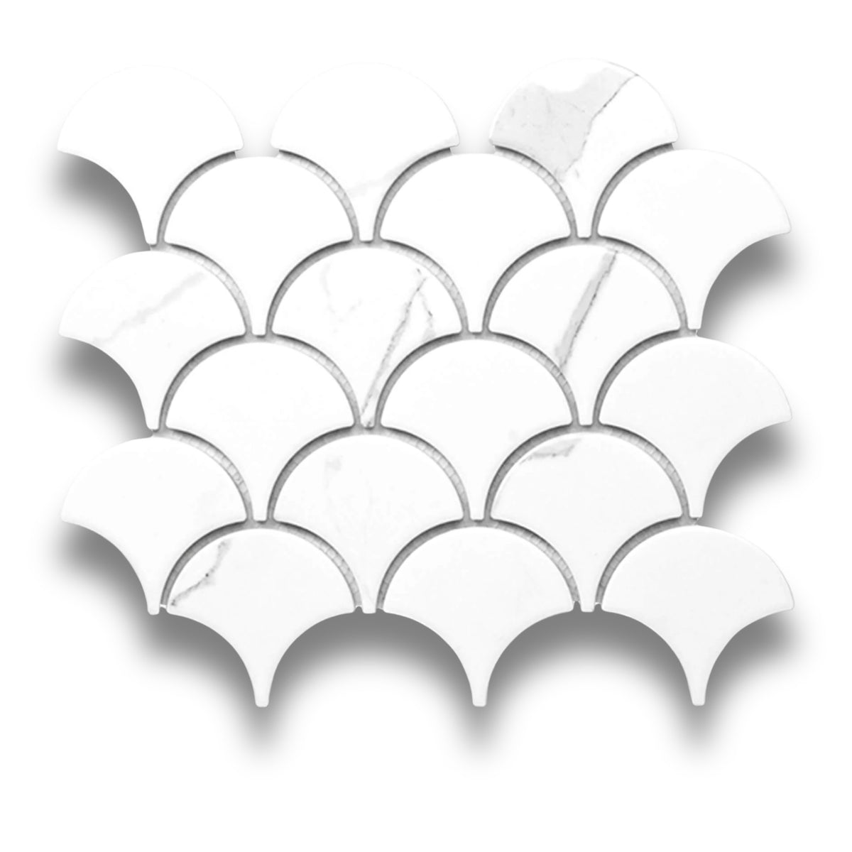 Fan Tile Shape Fan Shape Carrara Matt – Tile Bazaar