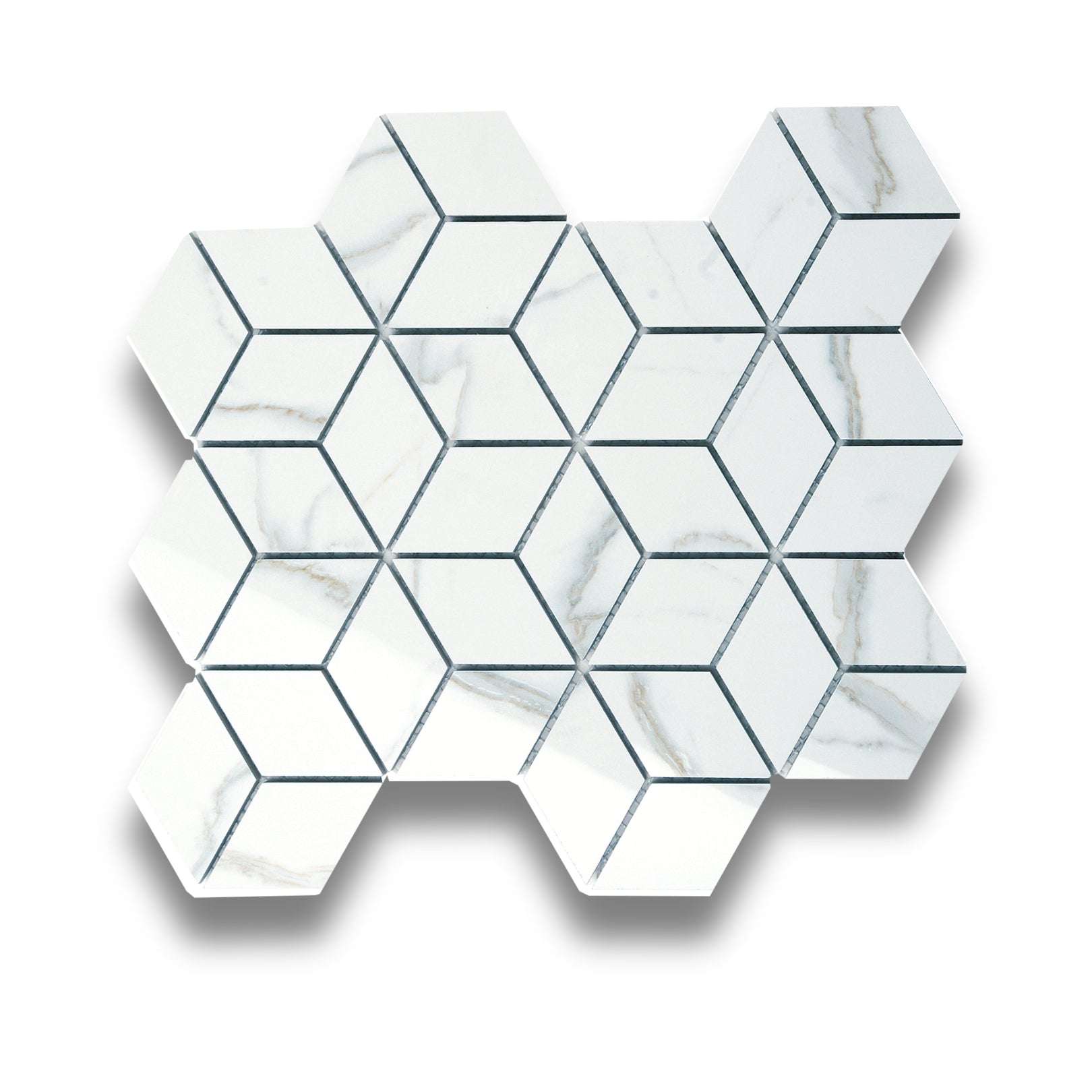 Pietra Europa Mosaic Statuario Venato Diamond Cube Polished 46x80mm ...