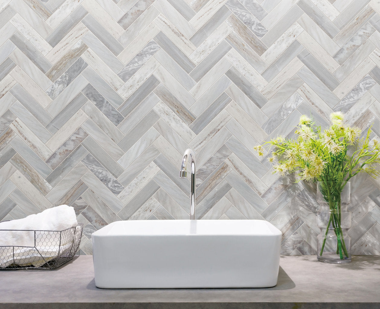 Ares Blue Sandstone Herringbone