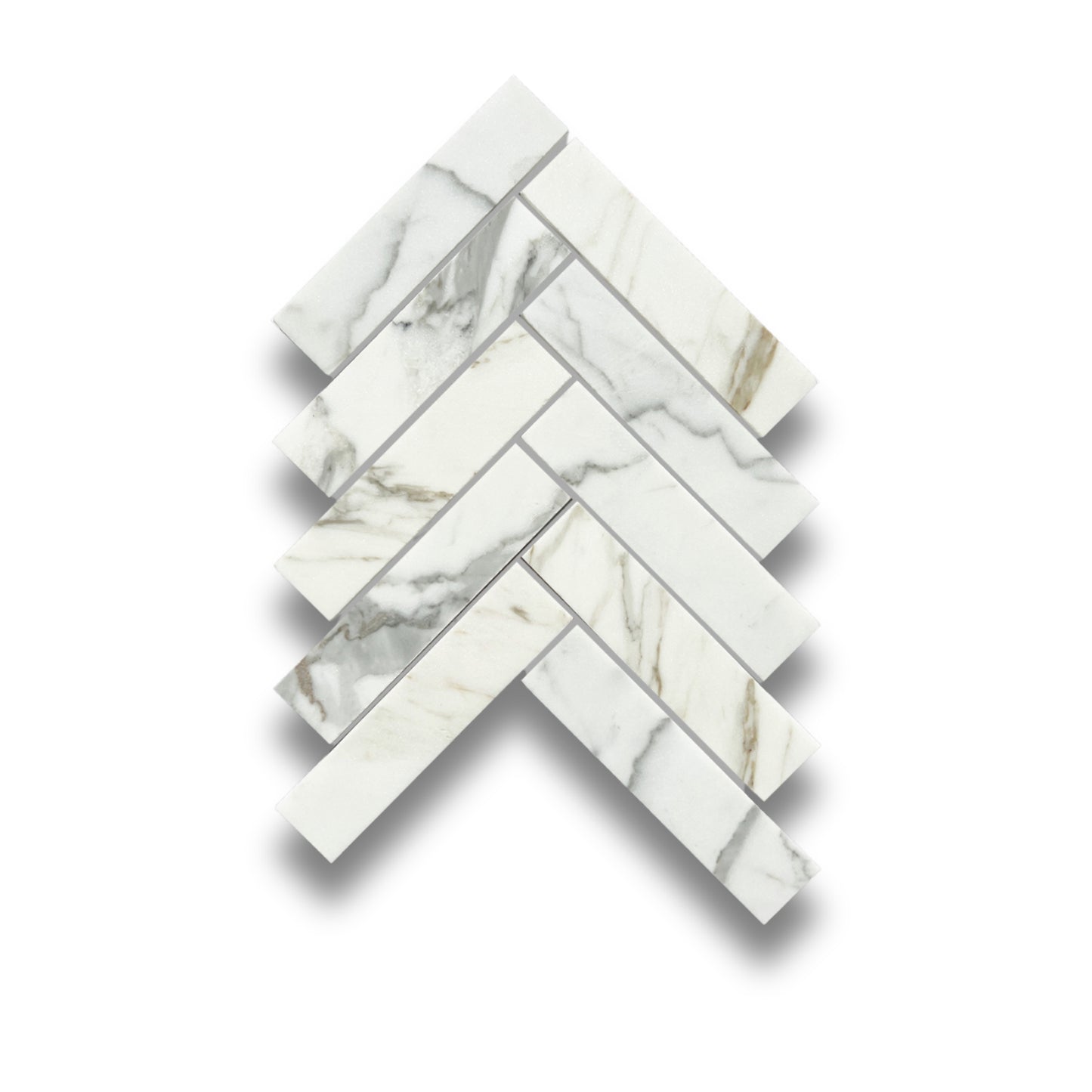 Ares Calacatta Gold White Herringbone