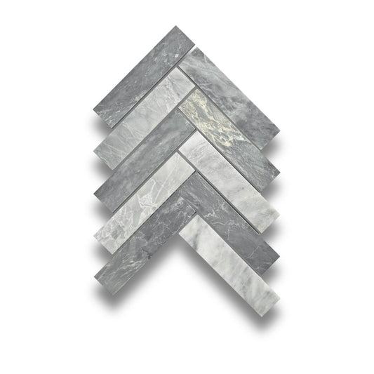 Ares Carrara Grey Herringbone