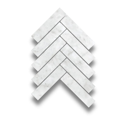 Ares Carrara White Herringbone