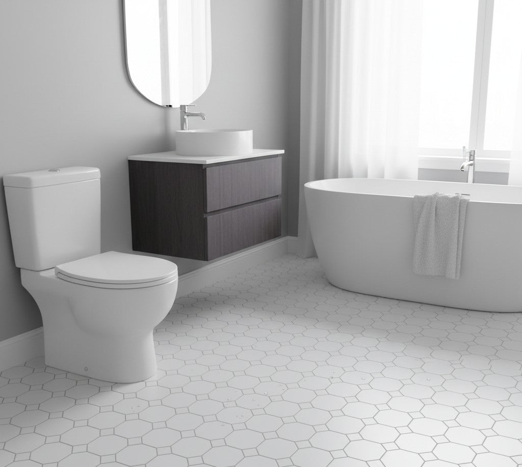 White Octagon Gloss White Dot