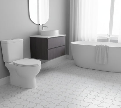 White Octagon Gloss White Dot