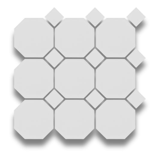 White Octagon Gloss White Dot