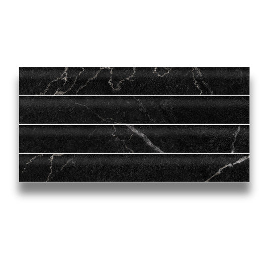 Amiga Black Concave Subway Satin