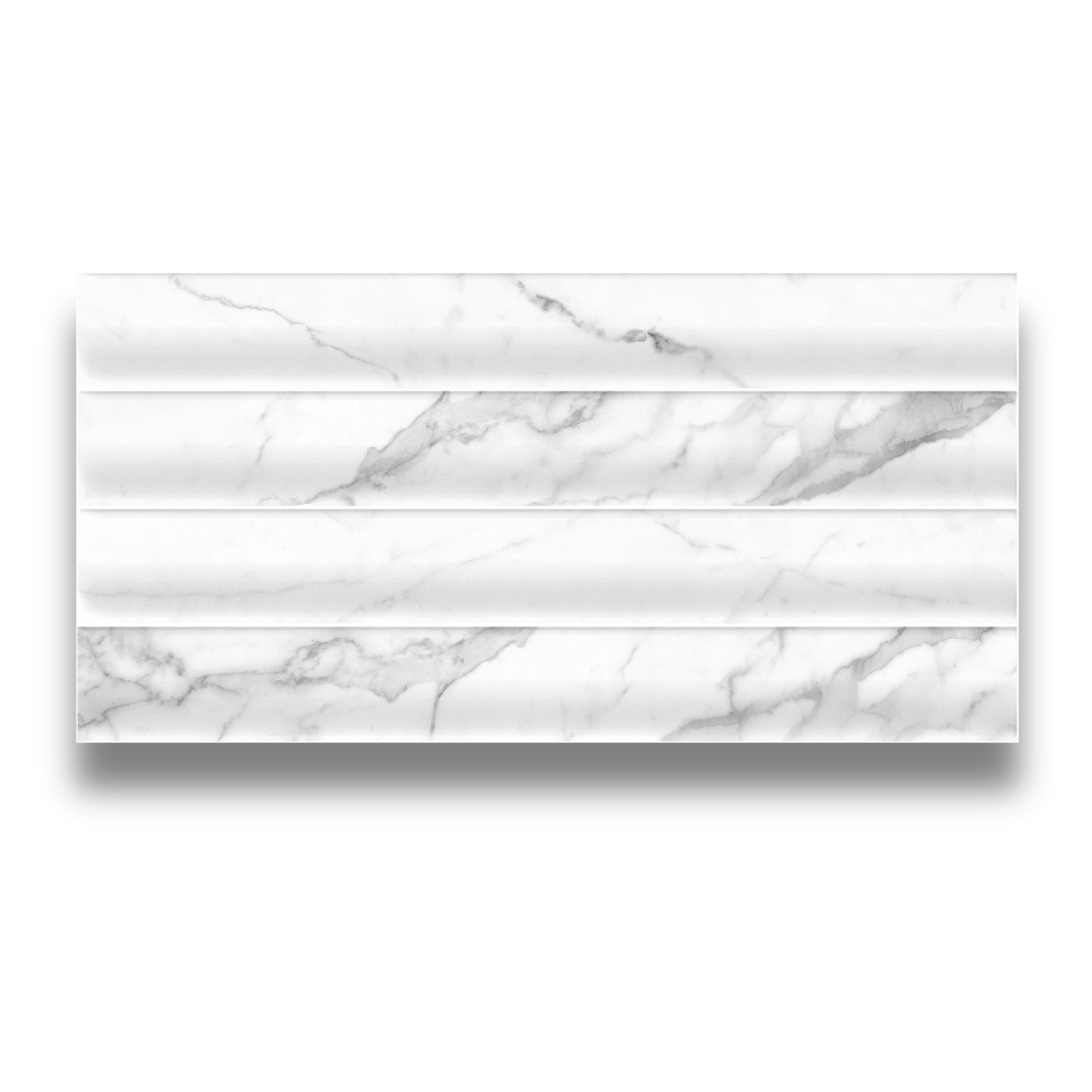 Amiga Calacatta White Concave Subway Satin