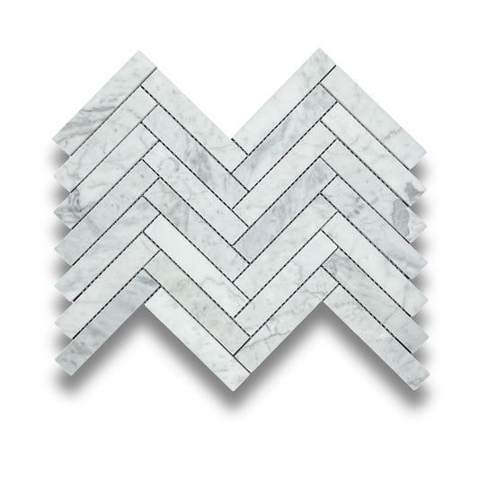 Carrara Herringbone 25x130mm