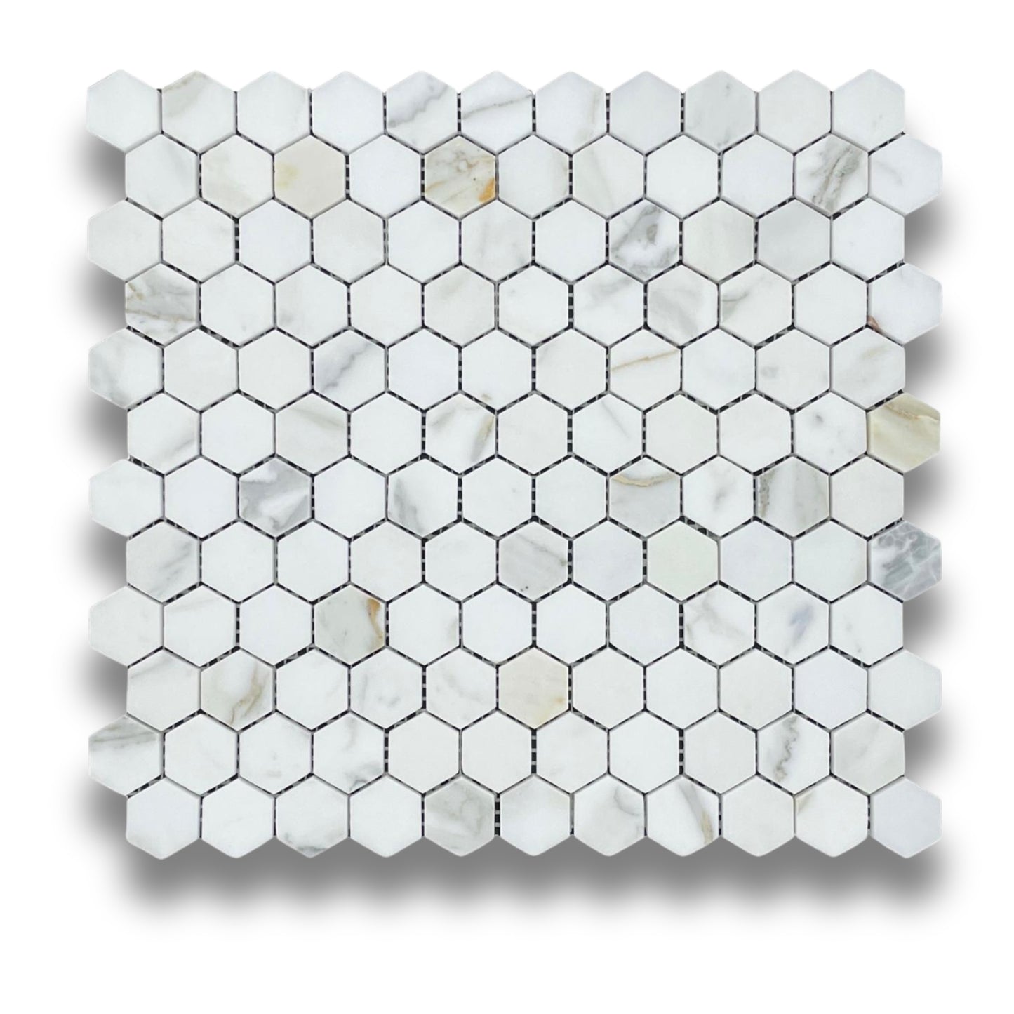Hexagonal Calacatta Gold 25x25mm