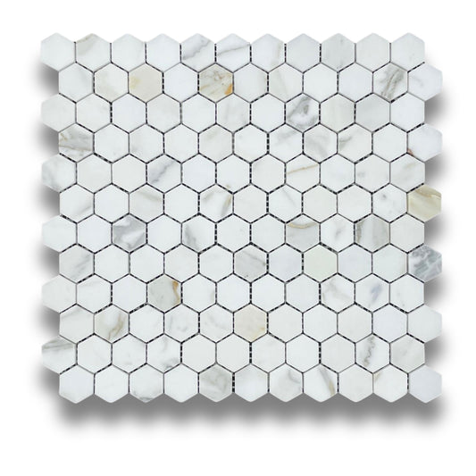 Hexagonal Calacatta Gold 25x25mm