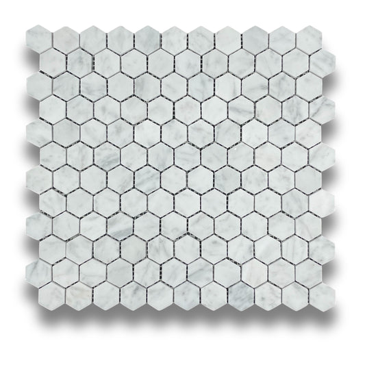 Hexagonal Carrara 25x25mm