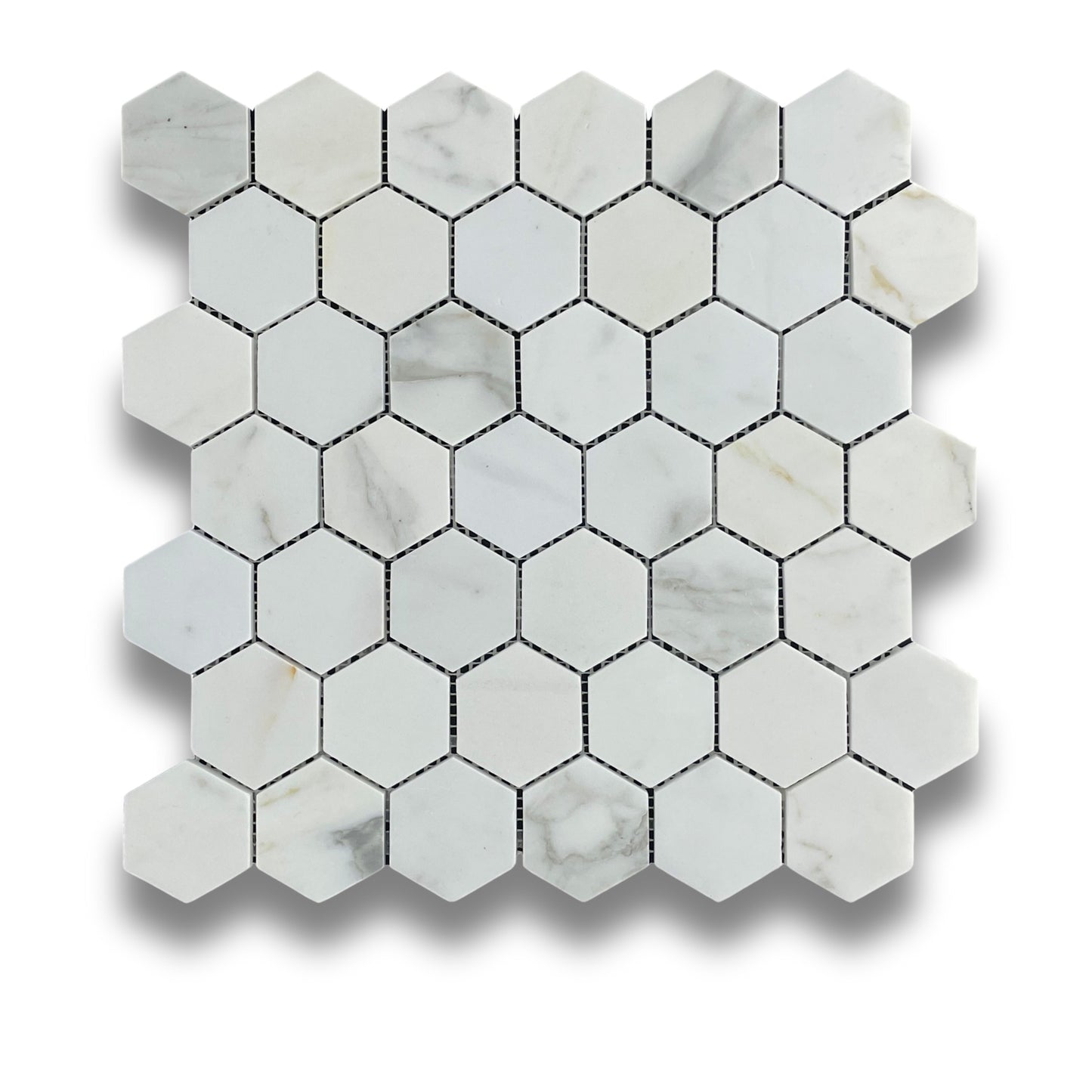 Hexagonal Calacatta Gold Honed 48x48mm
