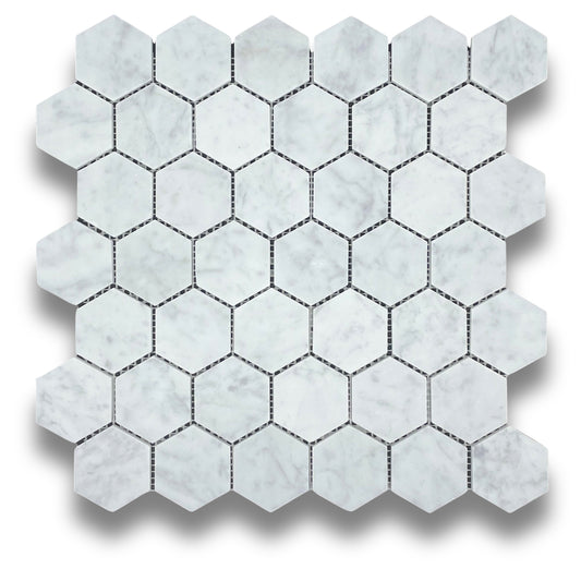 Hexagonal Carrara Honed 48x48mm