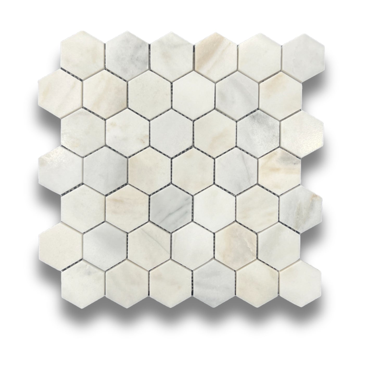 Lotus White Hexagonal Honed 48x48mm