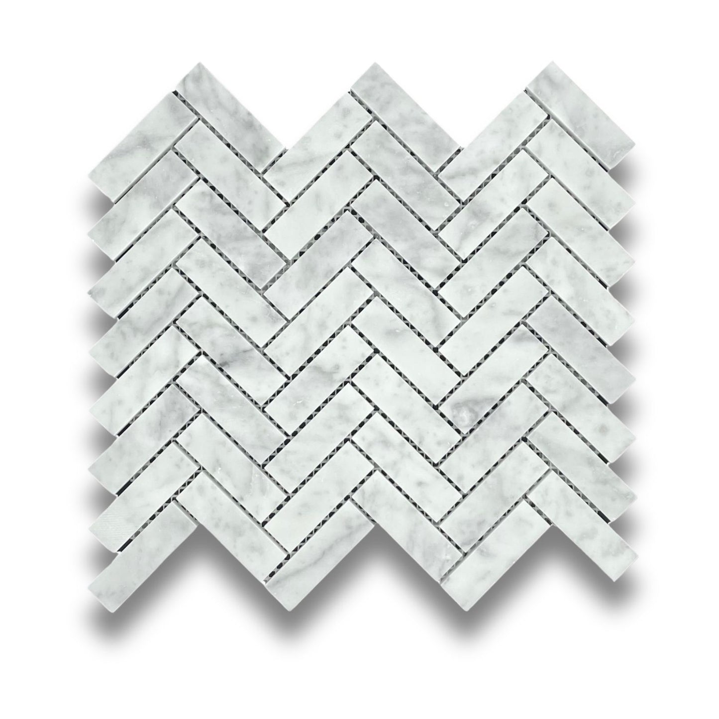 Carrara Herringbone Honed 64x20mm