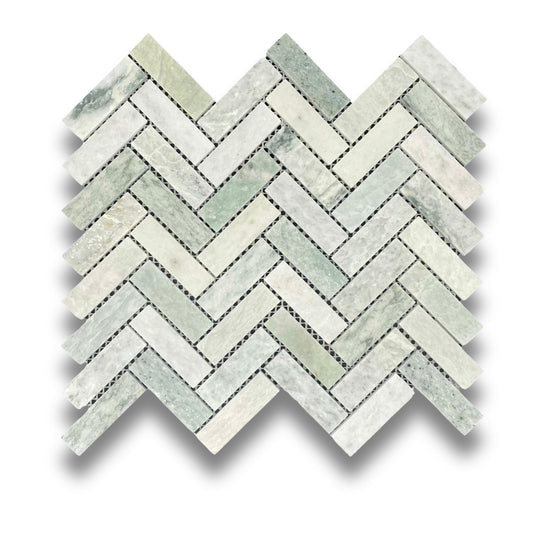 Mint Green Herringbone Honed 64x20mm