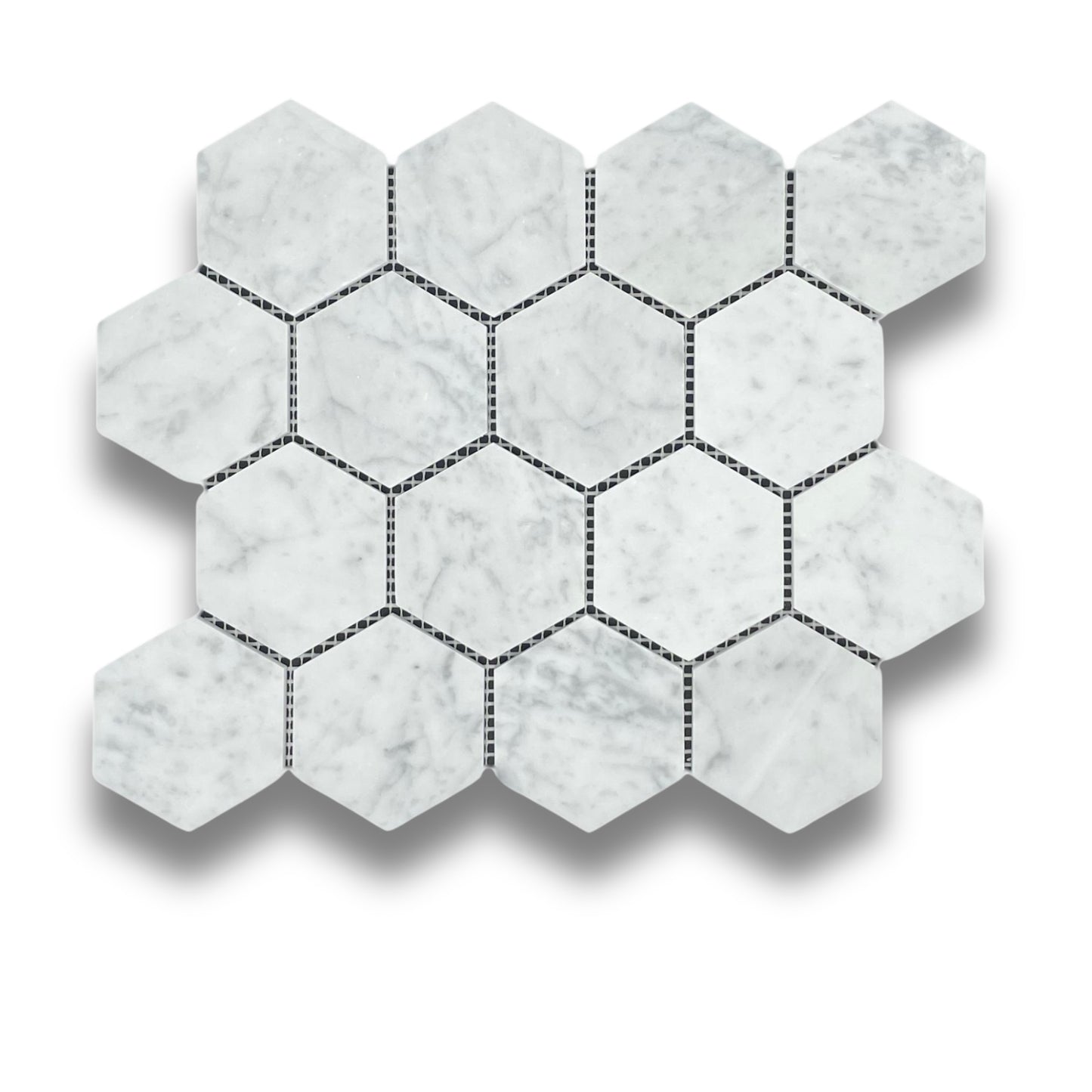Hexagonal Carrara Honed 70x80mm