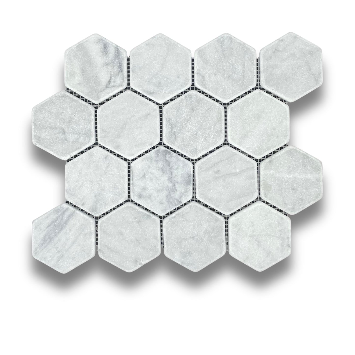 Hexagonal Carrara Tumbled 70x80mm
