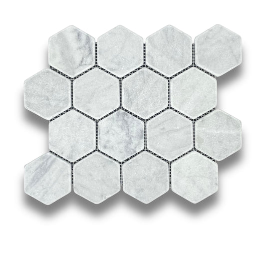 Carrara Hexagonal Tumbled 70x80mm