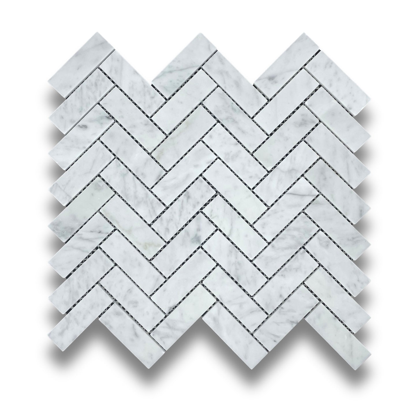 Herringbone Carrara Honed 25x75mm