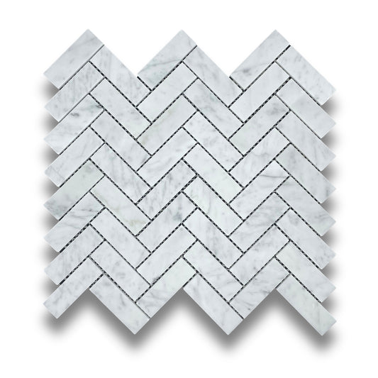 Herringbone Carrara Honed 25x75mm