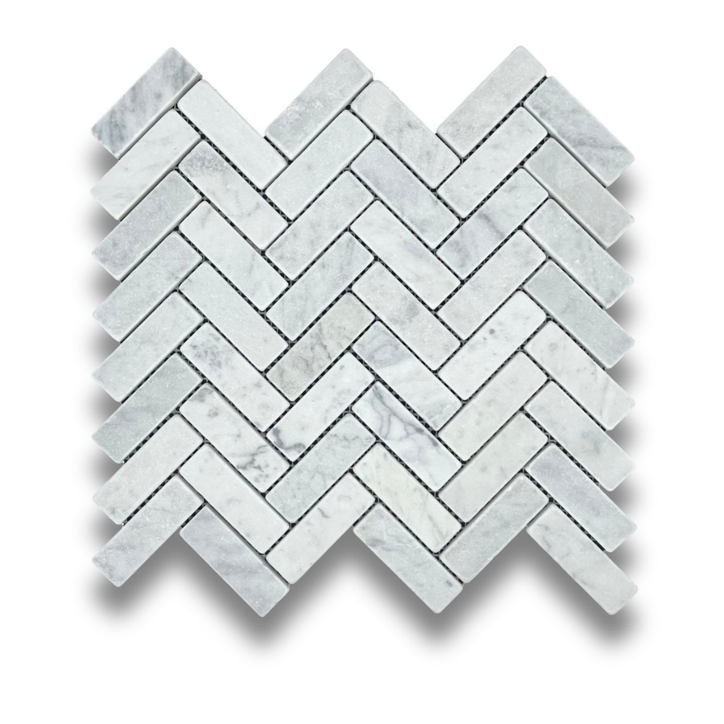Carrara Herringbone Tumbled 25x75mm