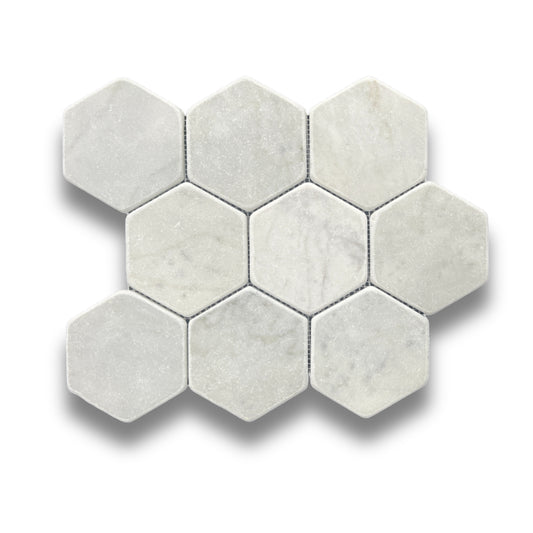Carrara Hexagonal Tumbled 98x98mm