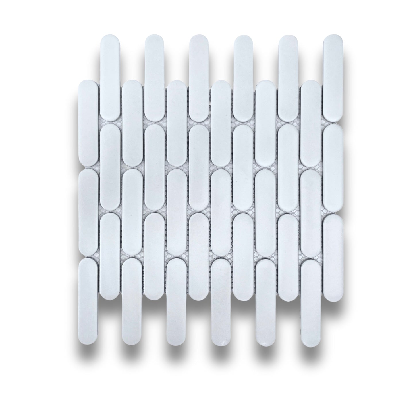 Long Oval White Matt 23x98mm