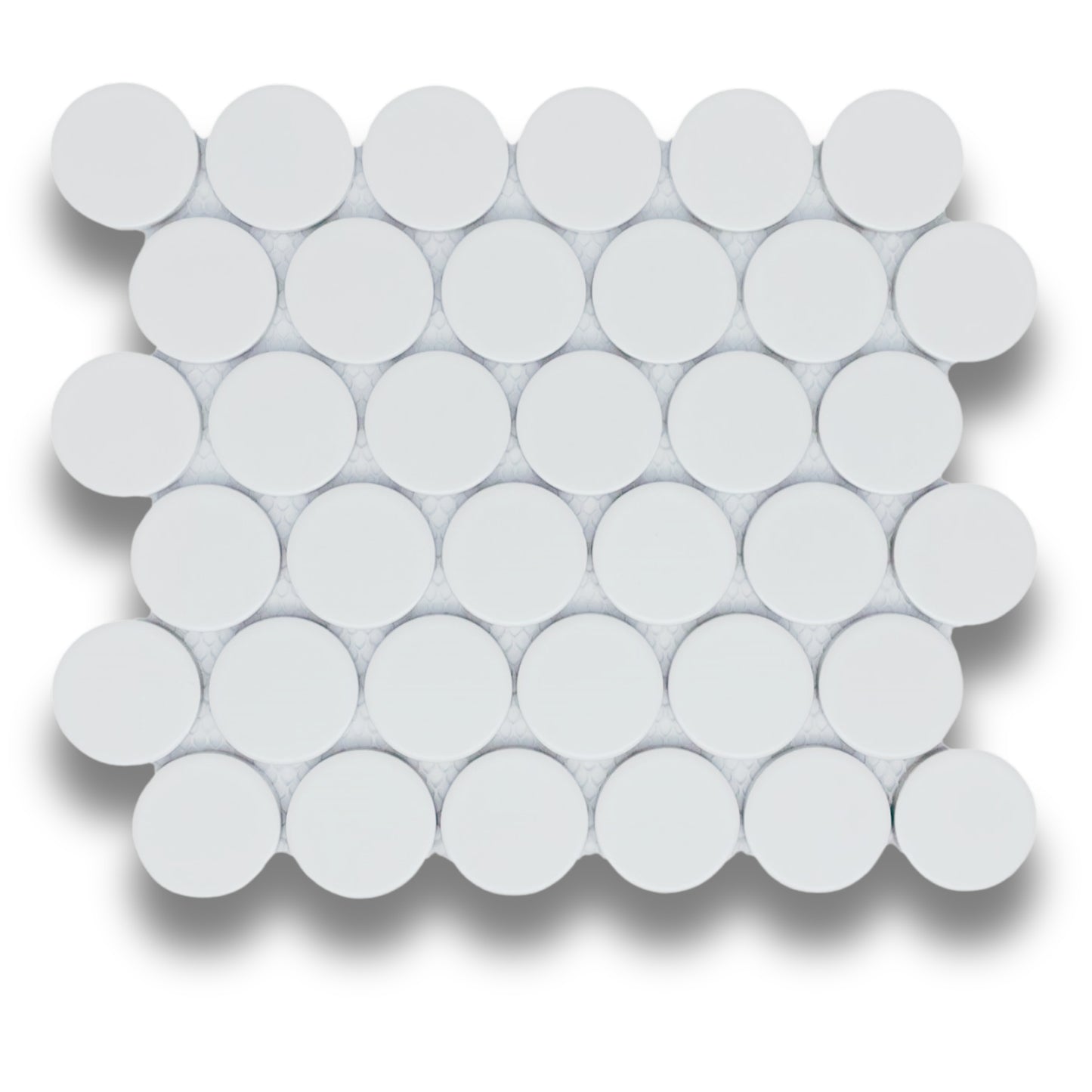 Jumbo Penny Round White Matt 48mm