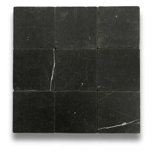 Stone Square Nero Marquina Tumbled 100x100mm