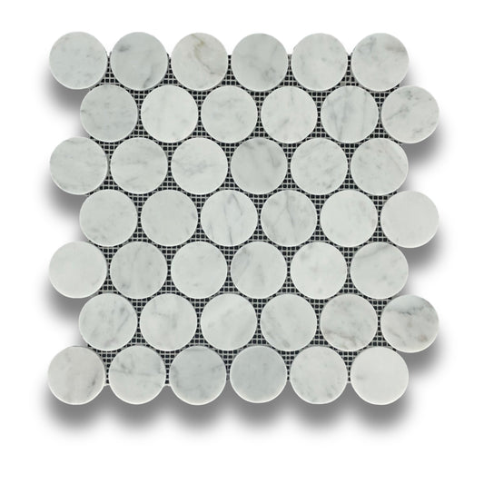 Penny Round Carrara Honed 48mm