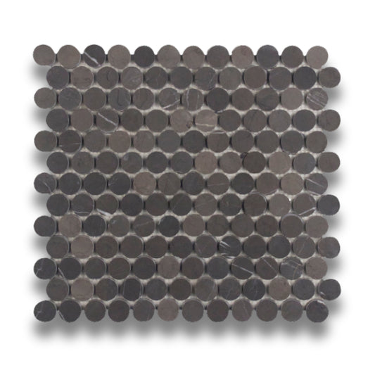 Penny Round Pietra Grey Honed 23mm