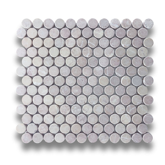 Penny Round Rosso Verona Honed 23mm