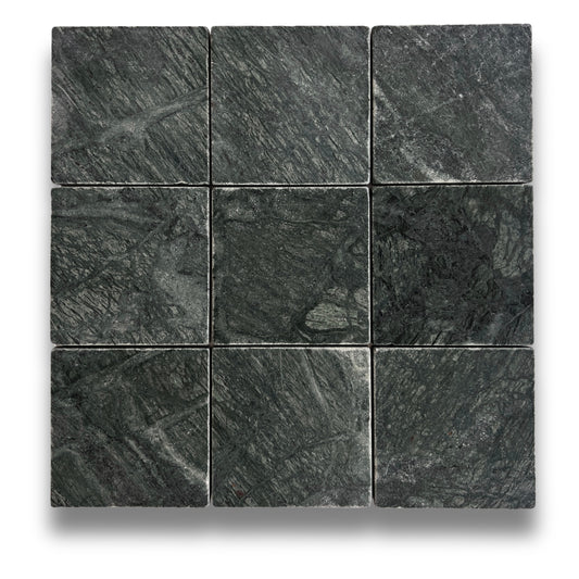 Stone Square Verde Tumbled 100x100mm