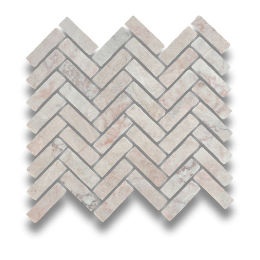 New Rosso Herringbone Tumbled 64x20mm
